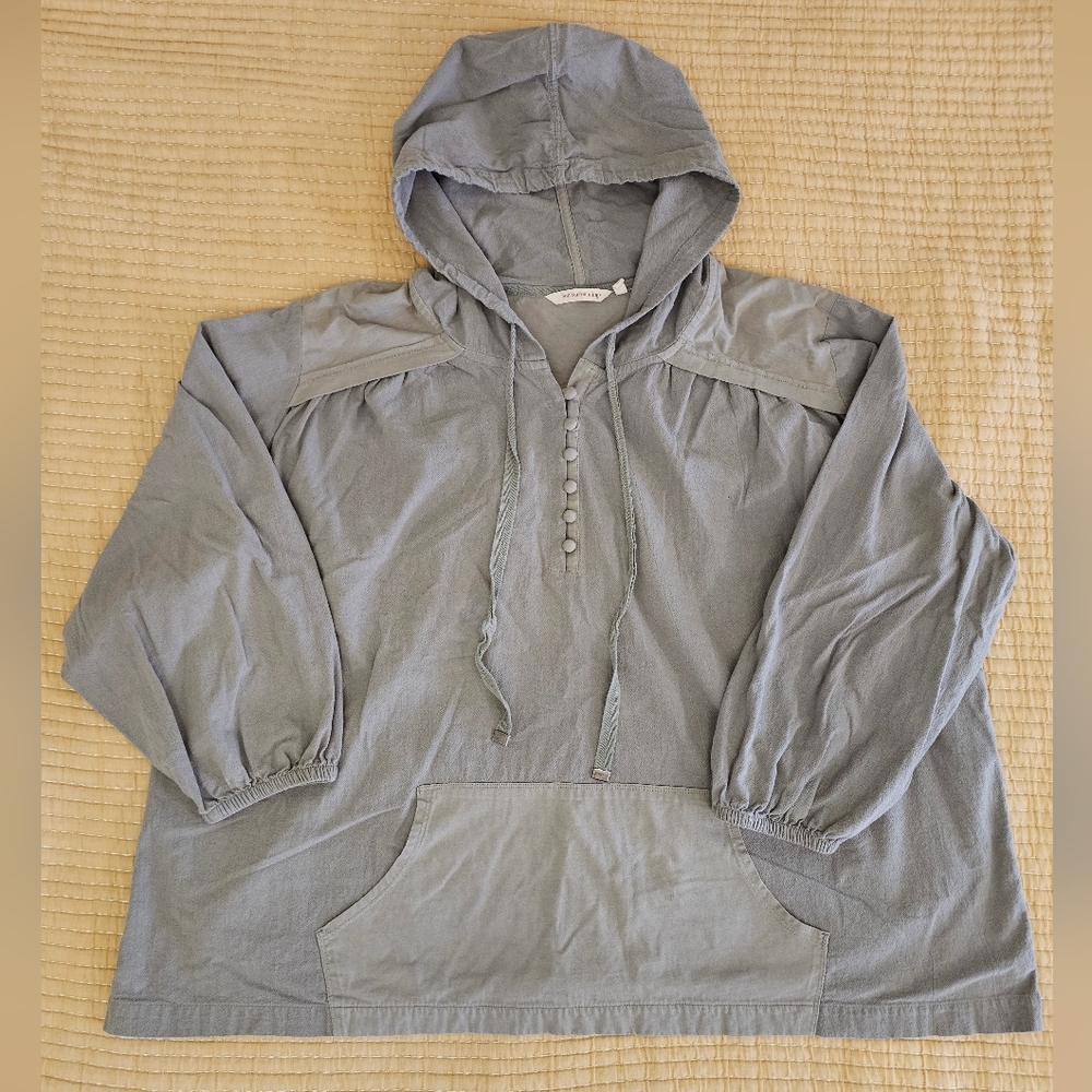 Soft Surroundings Pullover Hoodie Cotton Lagenlook Neutral Boho Women's 3X
